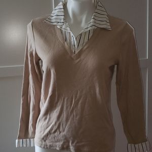 Faux double shirt look.